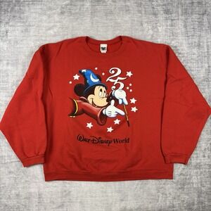 Vtg Disney Sweatshirt Men's XL Red Mickey Mouse Fantasia 90s 25 Anniversary
